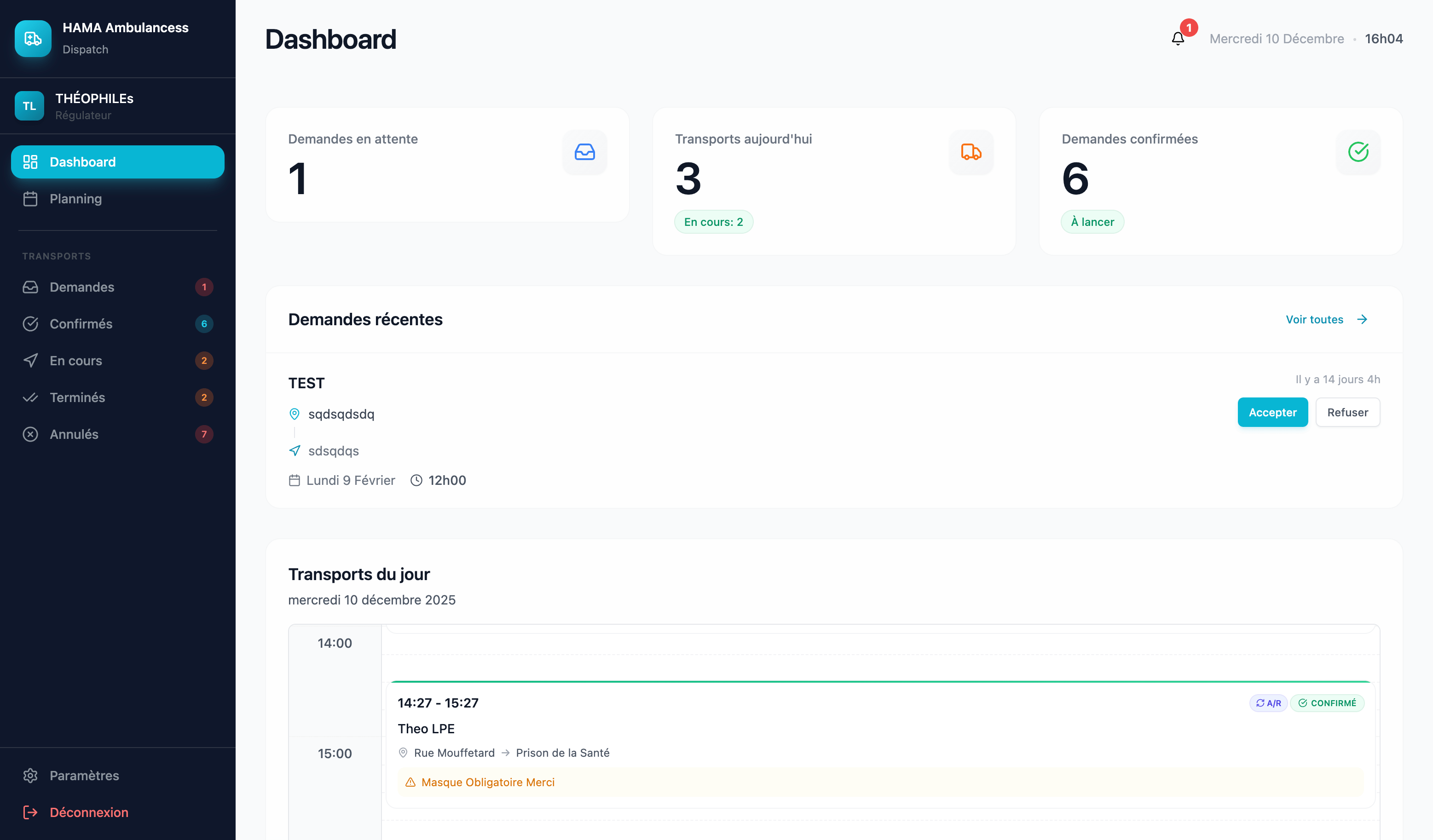 SanteMobile Dashboard
